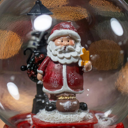 Christmas Snow Globe Santa Musical LED Light Battery Operated Xmas Ornament