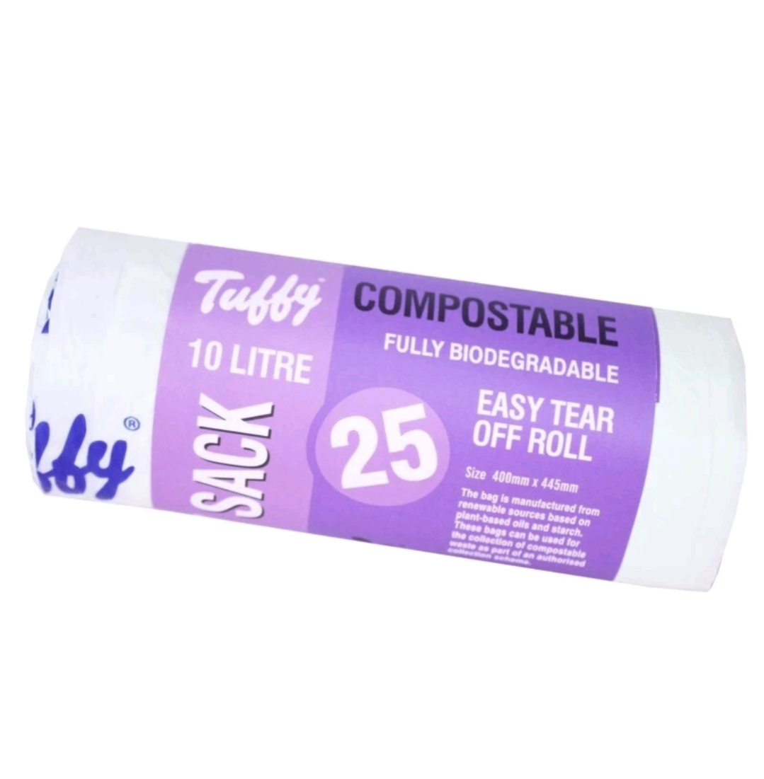 Tuffy Compostable Green Bin Liners 10 Litre [40x44.5cm]