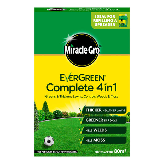 Miracle Gro Evergreen Complete Engrais pour Gazon 4 en 1 Boîte de Recharge - 80m² 2,8kg