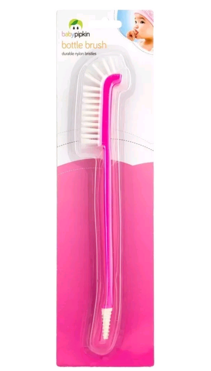 Long Handle Bottle Brush Nylon Bristles 2-in-1 Curve Head Washing Up Baby Bottle
