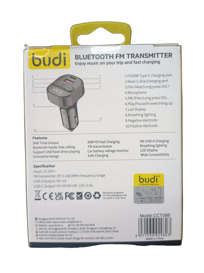 Budi Bluetooth FM Transmitter 36W PD