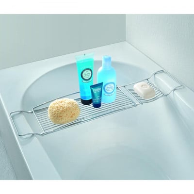 Metaltex - Onda fold-out bath rack - 67/88x17 - polytherm