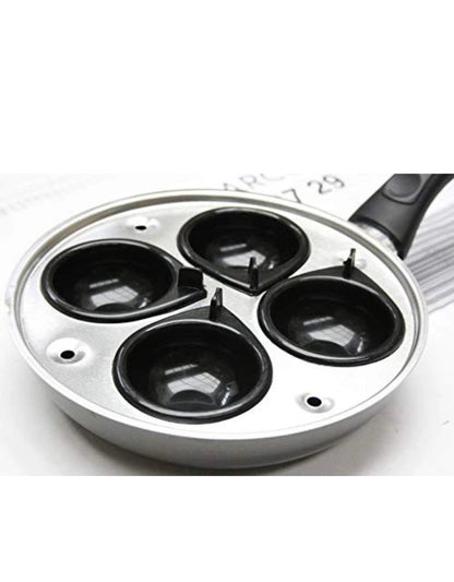 STEELEX 4 Cup Egg Poacher Pan Teflon Non Stick Egg Poaching Pan Aluminium AL8004