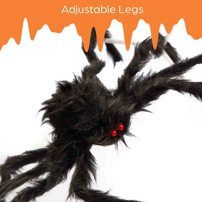 Global Gizmos Giant Halloween Web and Spider Hanging Decorations