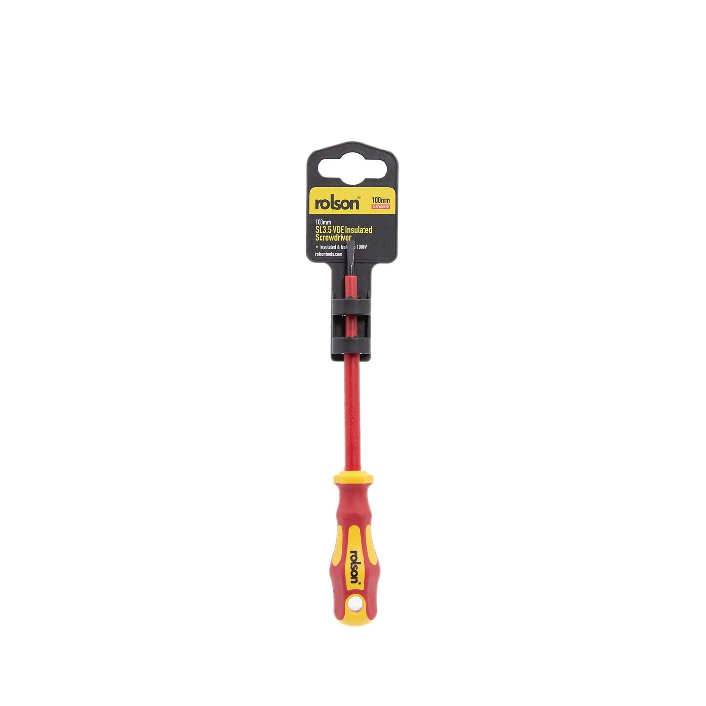 Rolson 3.5 x 100mm VDE Slotted Insulated Screwdriver
