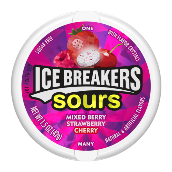 Ice Breakers Sours Fraise & Baies Mélangées (42g)