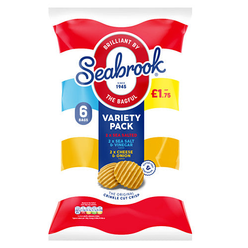 Seabrook The Original Crinkle Cut Crisp Variety Pack 6 x 25g