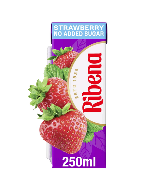 Ribena Strawberry Juice Drink Carton 250ml; No Added Sugar Real