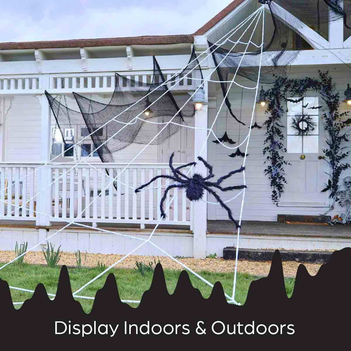 Global Gizmos Giant Halloween Web and Spider Hanging Decorations