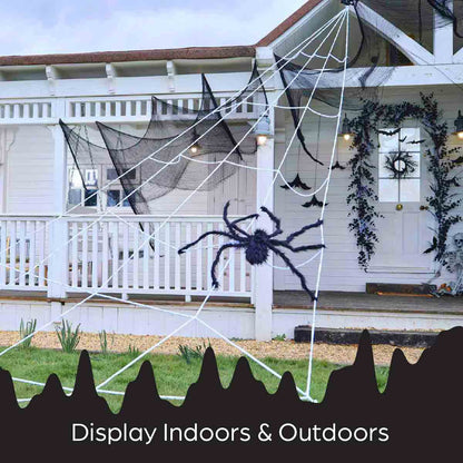Global Gizmos Giant Halloween Web and Spider Hanging Decorations