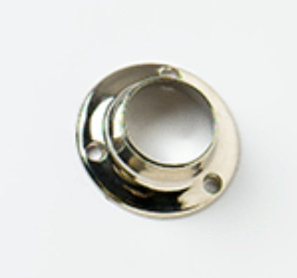 Wardrobe Rod Sockets, CP, Slim, Top Quality 25mm (1") & Screws Pk Of 2