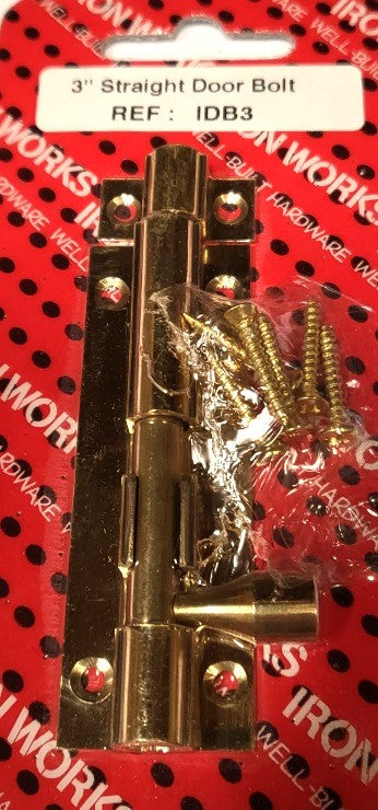 IDB3 - 3'' Straight Door Bolt Chrome