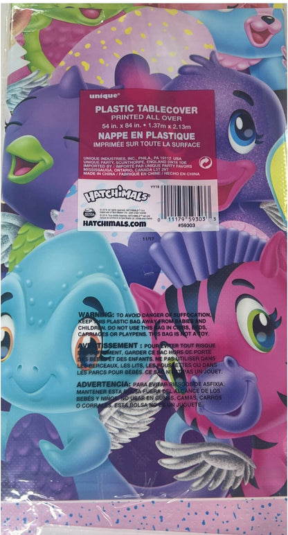 Nappe en plastique Hatchimals 137 cm x 213 cm