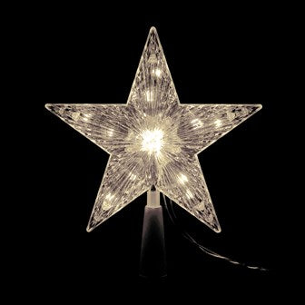 The Christmas Workshop 18cm Warm White LED Star Tree Topper