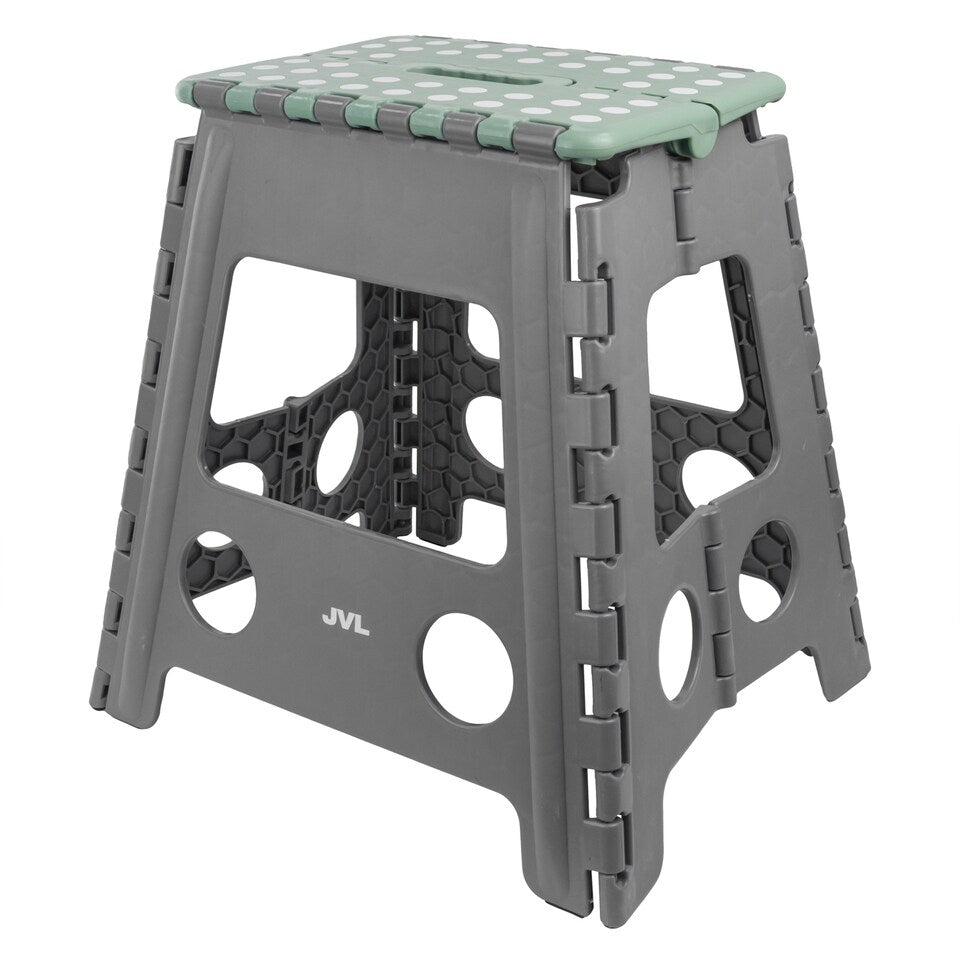 JVL Large Folding Step Stool, Grey
