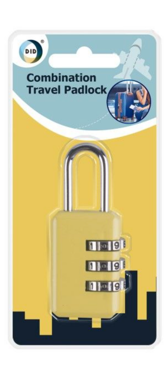 DID 3 Digit Combination Travel Padlock Gym Locker Suitcase Luggage Lock/Padlock