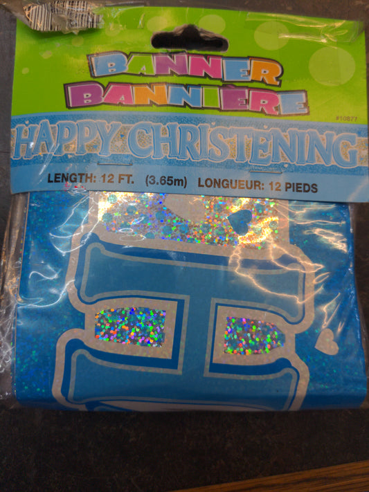Happy Christening banner 9 feet
