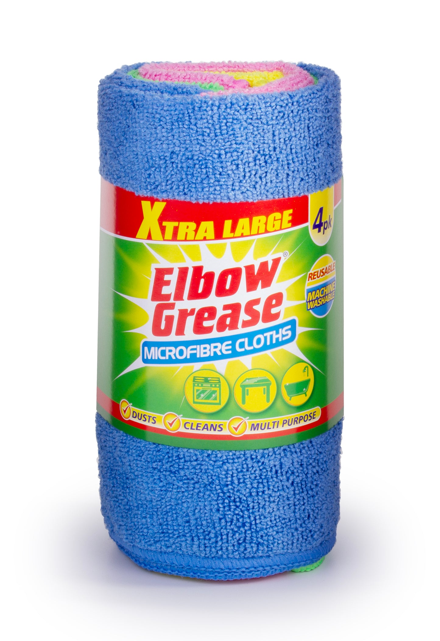 Elbow Grease Microfibre Cloths 4pk