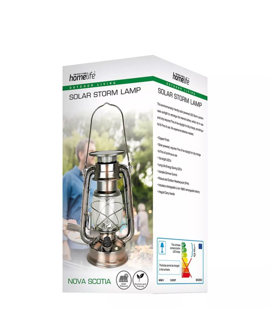 Lampe LED rétro lumineuse, antique, vintage, à tempête, rechargeable solaire - Nouvelle-Écosse