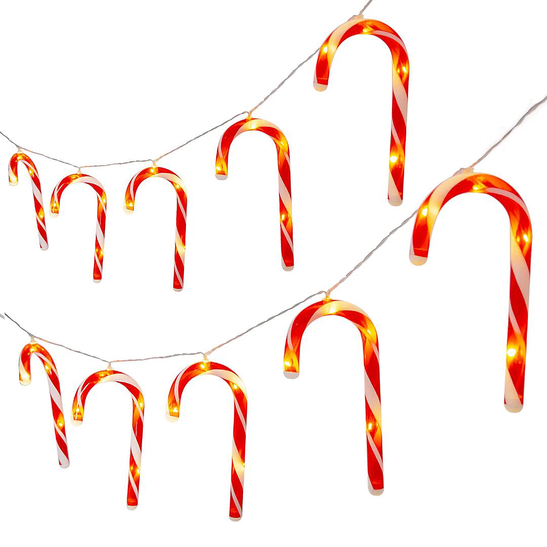 Christmas Workshop 10 Piece Christmas Candy Cane LED Decoration String Lights