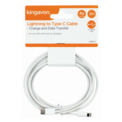 2M LIGHTNING TO TYPE C CABLE - WHITE