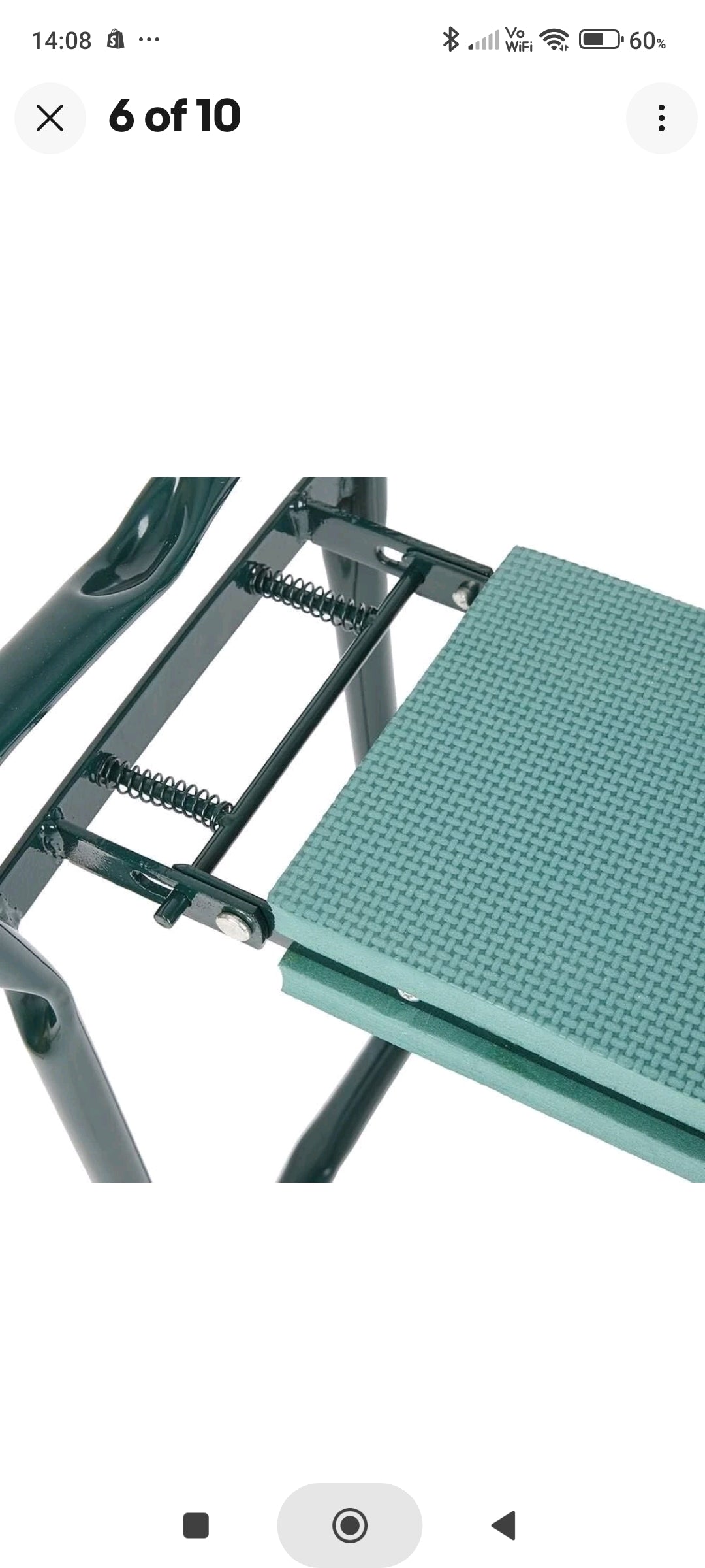 Kingfisher Folding Garden Kneeler Portable For Gardening Knee Pad Foam Padded Seat Stool