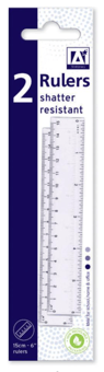 Règle incassable de 15 cm – Lot de 2