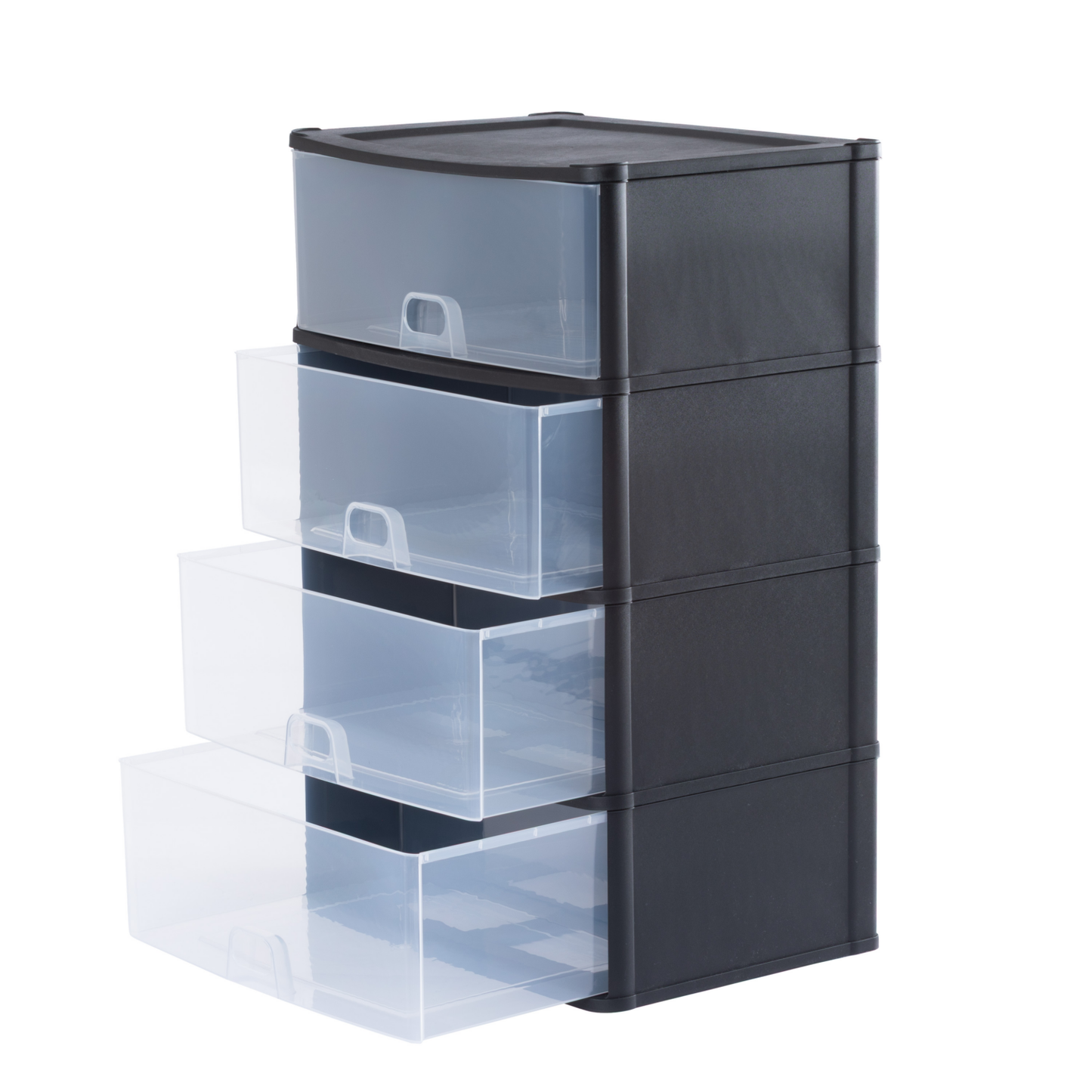 Wham® Organise Drawers Large 4D Black/ Clear