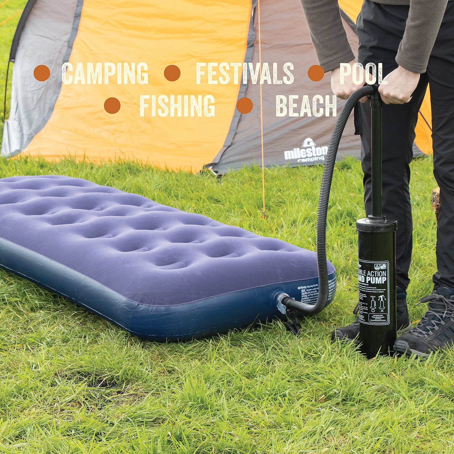 Milestone Camping Double Hand Operated Air Pump