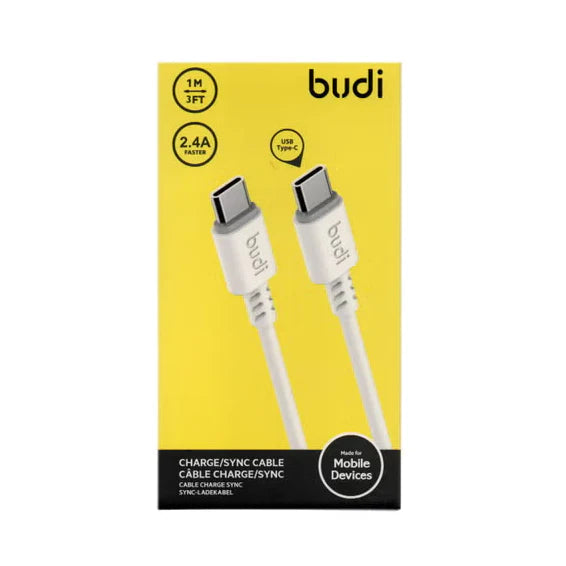 Budi USB Type-C to Type-C Cable – 1 Metre – Fast Charge & Sync