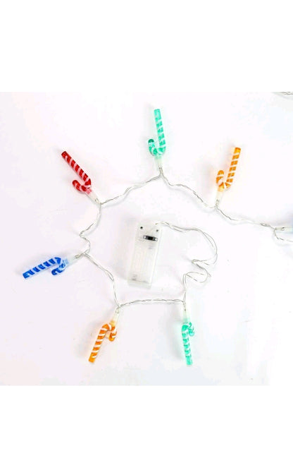 Battery Operated 20 Mini LED Candy Cane Christmas String Lights 78260 Indoor