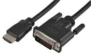 Câble HDMI vers DVI-D (24+1 broches) mâle/mâle, 2 m, noir