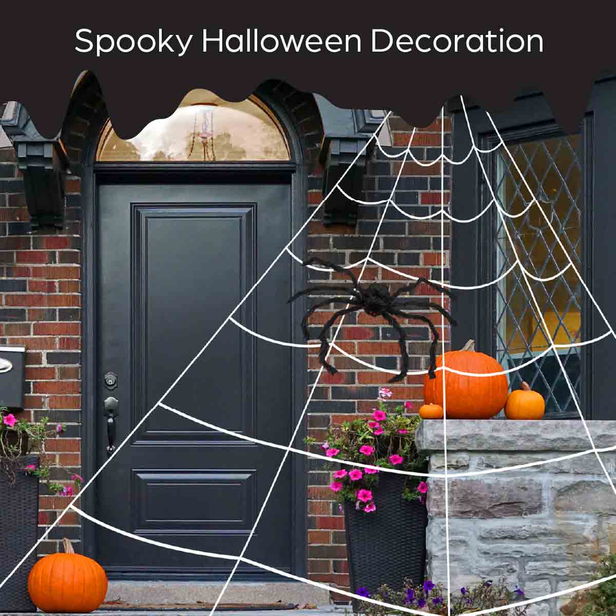 Global Gizmos Giant Halloween Web and Spider Hanging Decorations