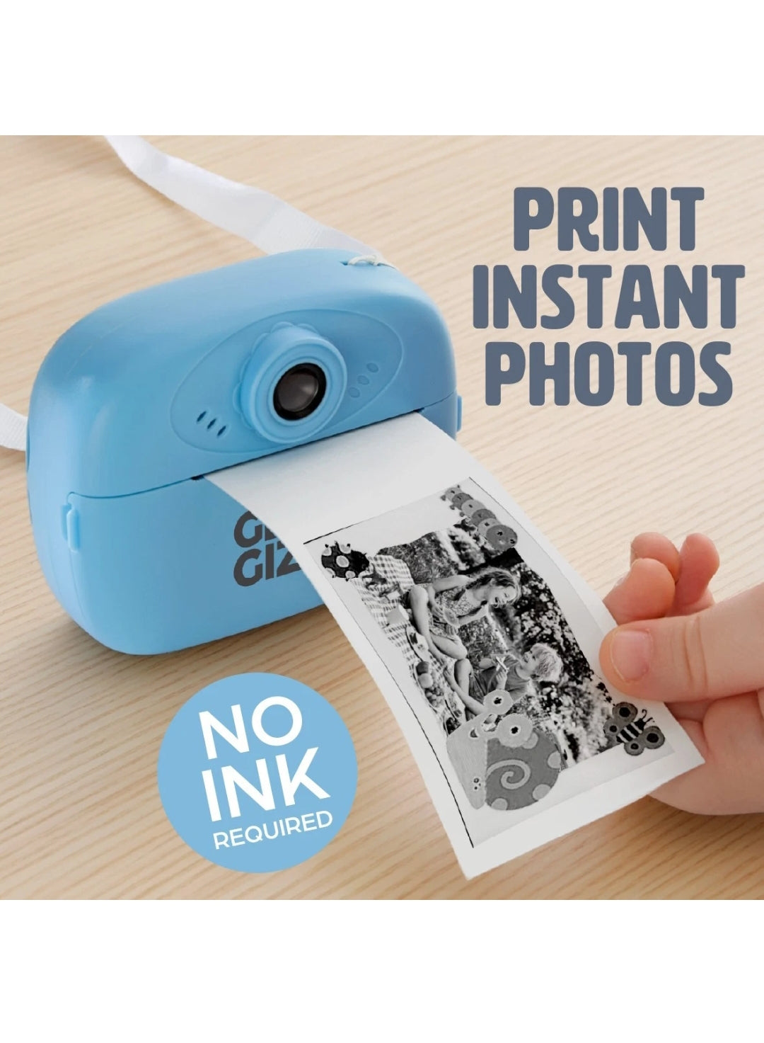 Global Gizmos Kids Camera Instant Print with Rotating Selfie Lens
