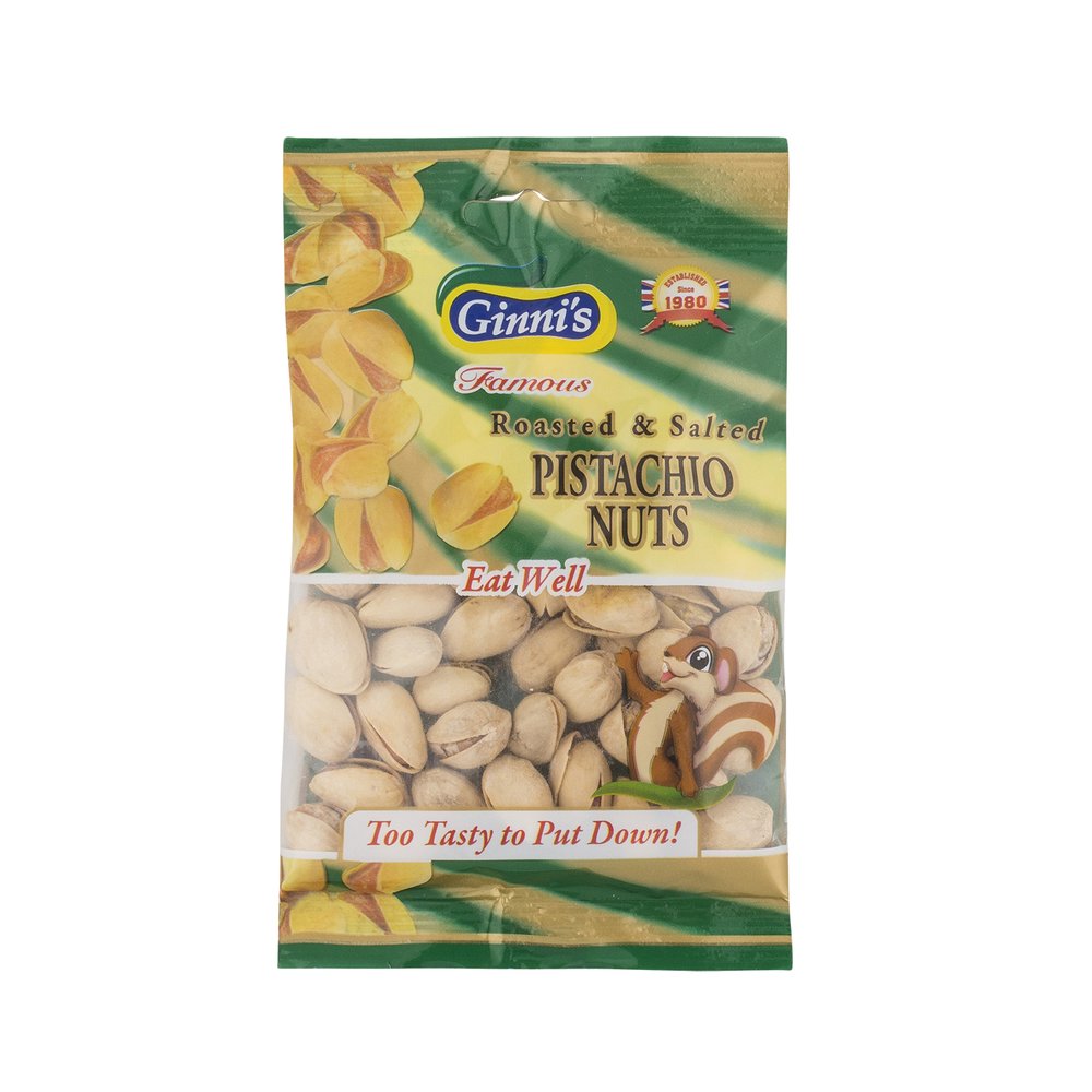 Ginni's Roasted & Salted Pistachio Nuts 50g