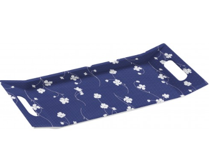 Melamine Rectangle Tray with 2 Handle Grip 37 x 17 cm Assorted Designs