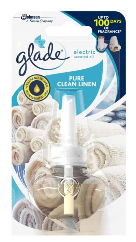 Recharge Désodorisant Électrique Glade Huile Parfumée Linge Frais 20ML