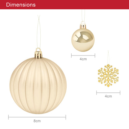 NOËL 50 BOULES INCASSABLES OR TAILLES ASSORTIES
