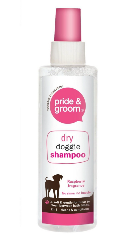 Pride & Groom Dry Doggie Shampoo Spray Raspberry 200ml