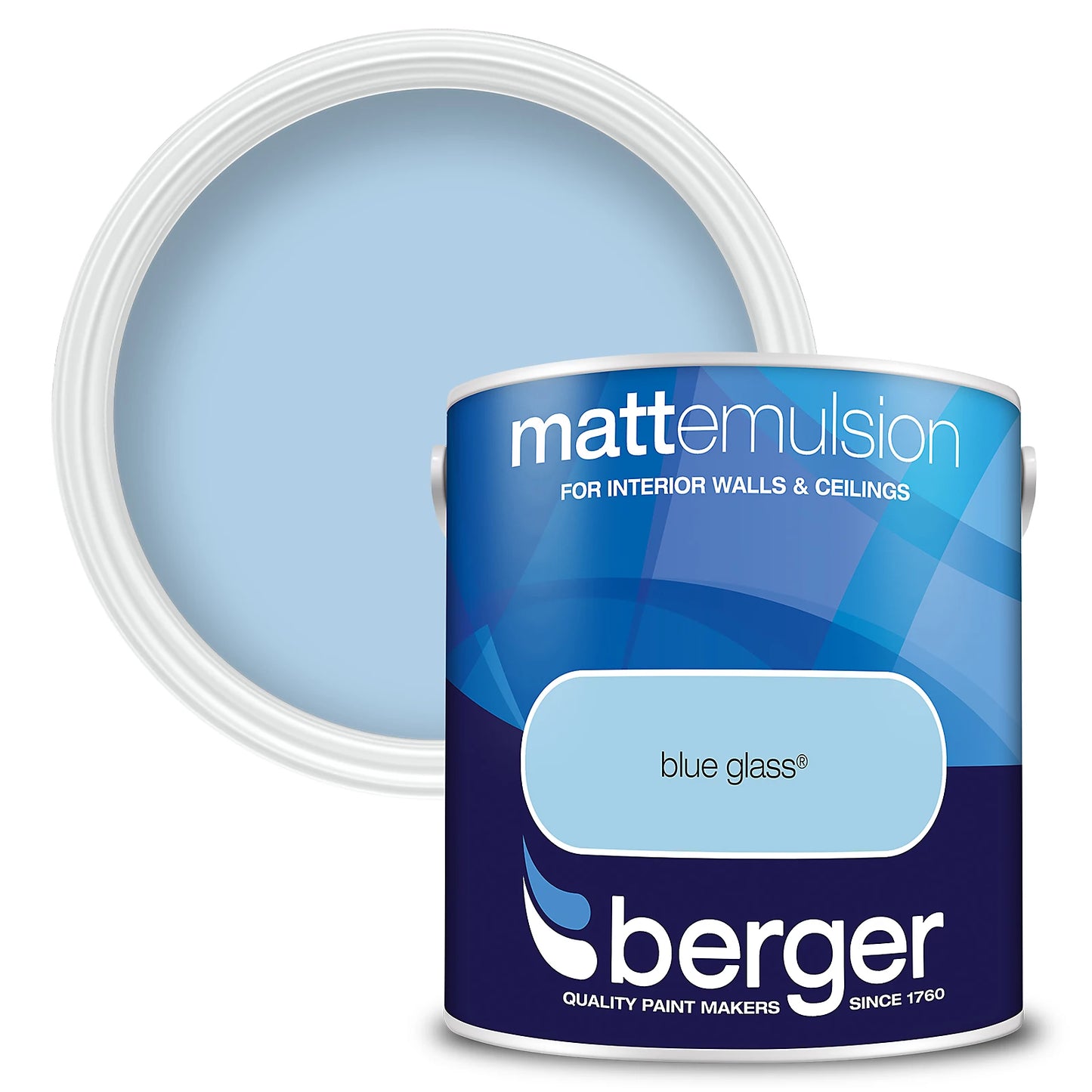Peinture mate émulsion Berger Bleu Verre - 2,5 L