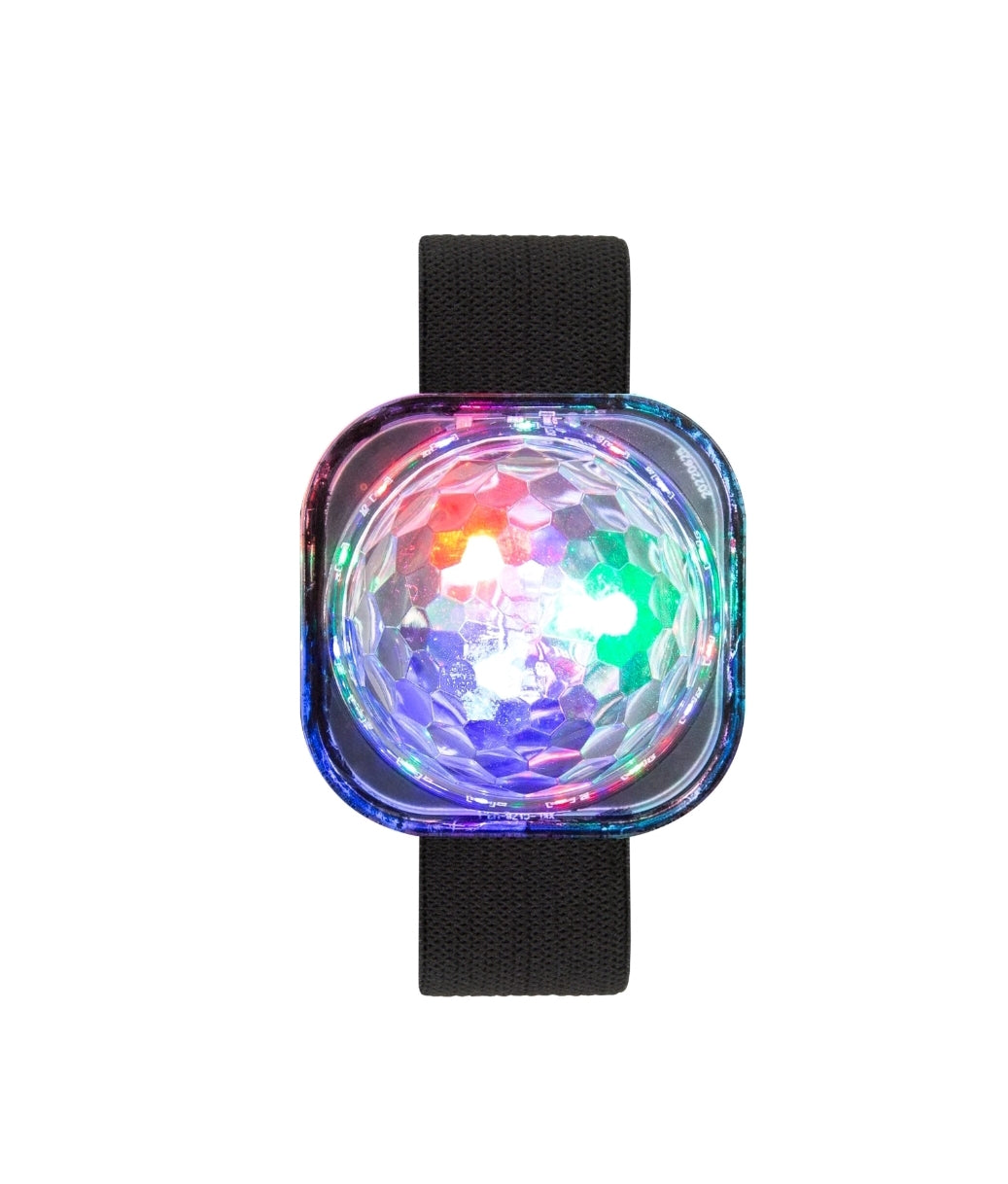 Global Gizmos 51569 Bracelet boule disco / Mini lumière disco pour enfants et adultes / 5 modes d'éclairage / Câble de charge USB inclus