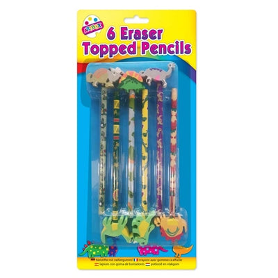 Tallon Artbox Fancy Eraser Topped Pencils - Animal Designs - Pack of 6 Assorted