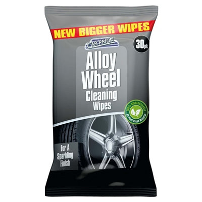 CAR PRIDE ALLOY WHEEL CLEANING BIODEGRADABLE WIPES 30PK