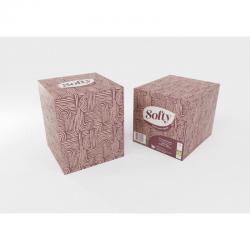 Softy Mouchoirs en papier Cubes 2 épaisseurs 70 feuilles Blanc