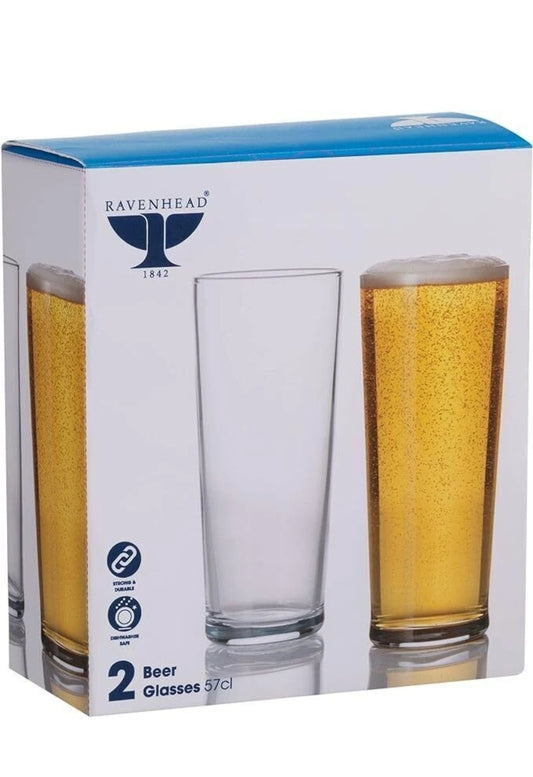 Verres à Bière Ravenhead Entertain 570ml Lot de 2 Pièces Transparent