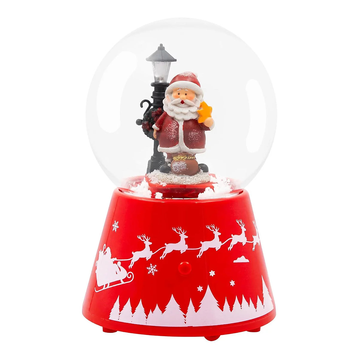 Christmas Snow Globe Santa Musical LED Light Battery Operated Xmas Ornament