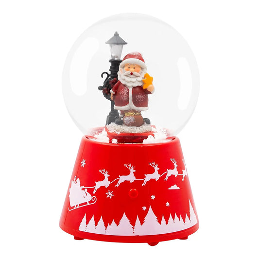 Christmas Snow Globe Santa Musical LED Light Battery Operated Xmas Ornament
