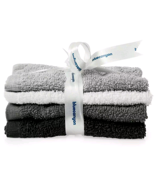 GANTS DE TOILETTE BLEU CANYON lot de 4 MONOCHROME