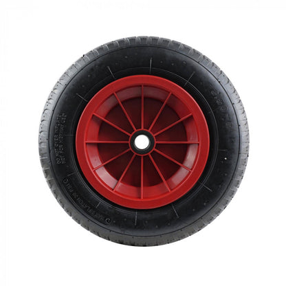 Pneumatic Wheelbarrow Wheel with Red Plastic Hub - 350mm