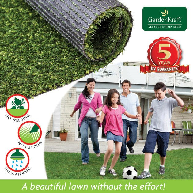 30mm 4mx1m Artificial Grass - Dark Green